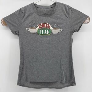 Friends T-Shirt Women's Central Perk Short Sleeve Gray Size Large